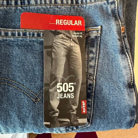 Vintage 2002 Levi’s 505 Regular Fit Straight Leg Jeans Size 40x32 Deadstock - Picture 5 of 10